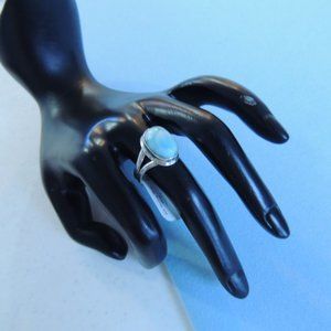 NWT Sz 7.5 Sterling Silver Dominican Larimar Ring